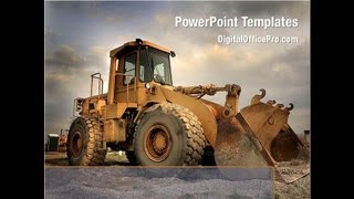 Heavy Construction Equipment PowerPoint Template Backgrounds - DigitalOfficePro #02636