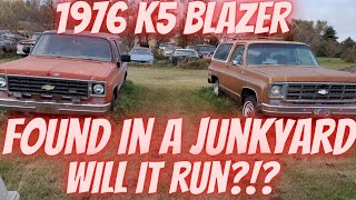 Abandoned Squarebody K5 Blazer found in a Junkyard! Will it run?!? 1976 Chevrolet 4x4