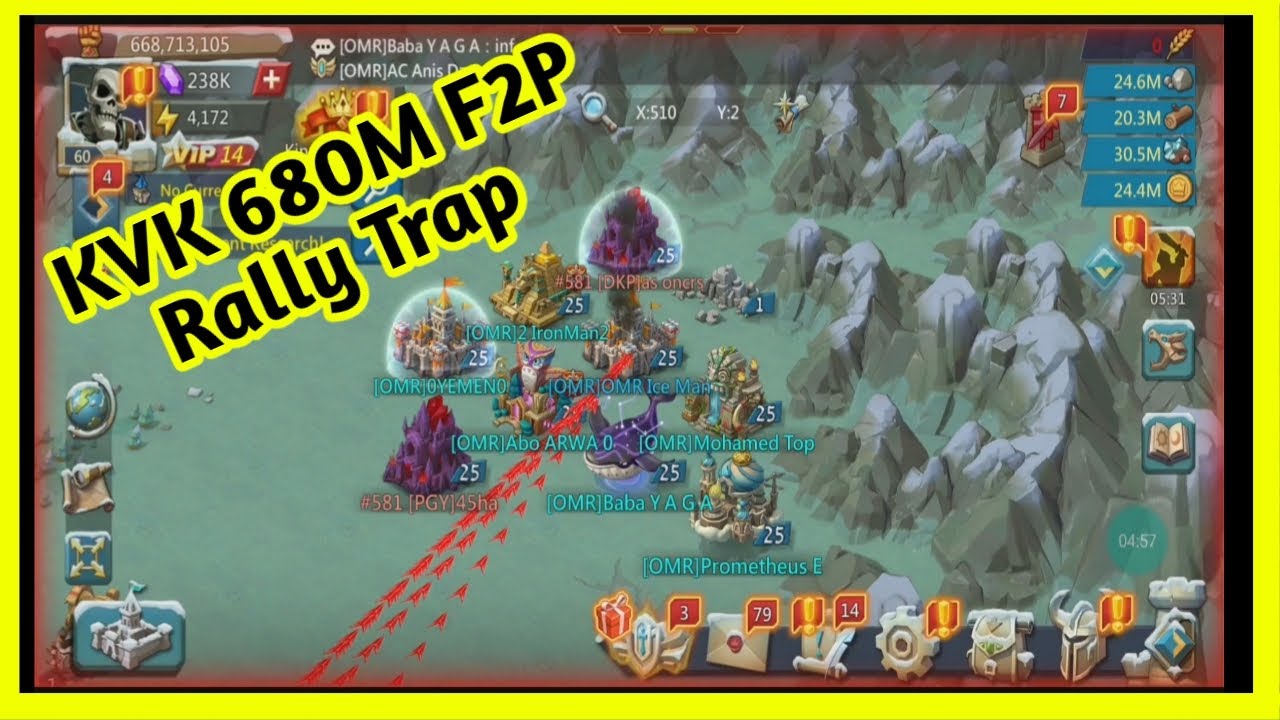 Kvk 680M Rally Trap Eat 3 Rallys in Lords Mobile Gameplay - YouTube