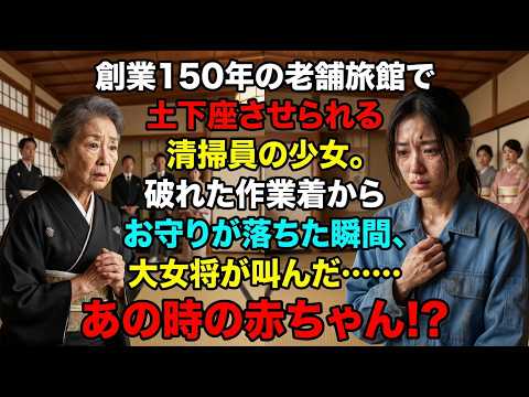 創業150年の老舗旅館で土下座させられる清掃員の少女。恐怖で破れた作業着から「ある物」が落ちた瞬間、冷徹な大女将が驚愕のあまり叫んだ……「まさか、あの時の赤ちゃん!」