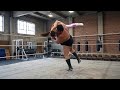 Female Jobber Lifted and Slammed Hard by Massive Opponent – Brutal Training Match  #mixedwrestling