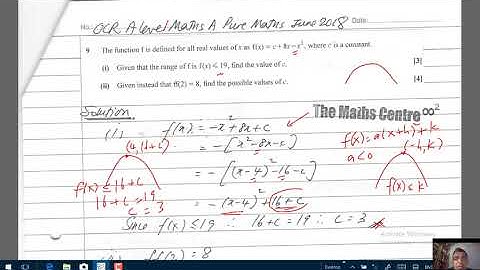 OCR A Level Pure Maths H240/01 June 2018 Q9 Part 1