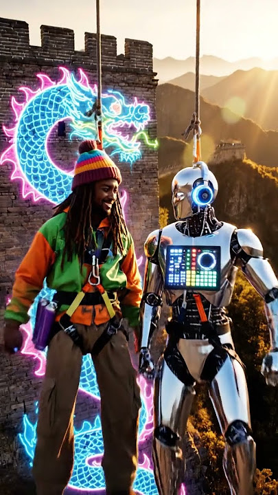 A street artist and robot DJ create the ultimate partnership, running across the Great Wall before
