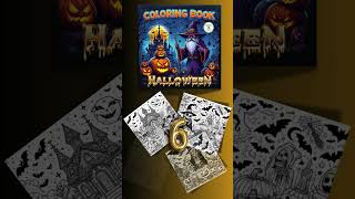 Halloween coloring book for adults 6 pages