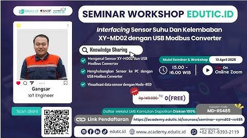 Interfacing Sensor Suhu Dan Kelembaban XY-MD02   dengan USB Modbus Converter dan IoT Node-RED