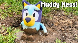 Baby Bluey Muddy Mess | Baby Bluey Makes a BIG Mess | Baby Bluey Plush Pretend Play PB and JAAM