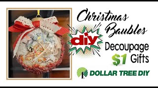 DIY Dollar Tree Christmas Ornament | Decoupage Art | Heidi Sonboul DIY Challenge