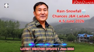 Rainfall🌨️& Gusty Winds💨Chances in Kashmir & Ladakh 4-5 June | Sonam Lotus latest Update.