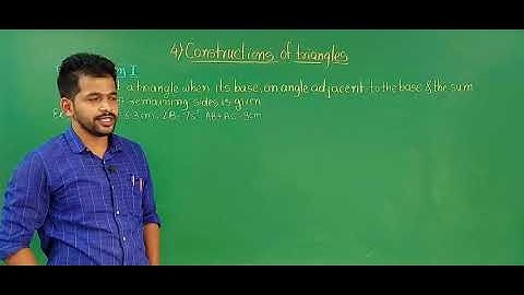 Std IX 4) Constructions of Triangles (Video no 2)