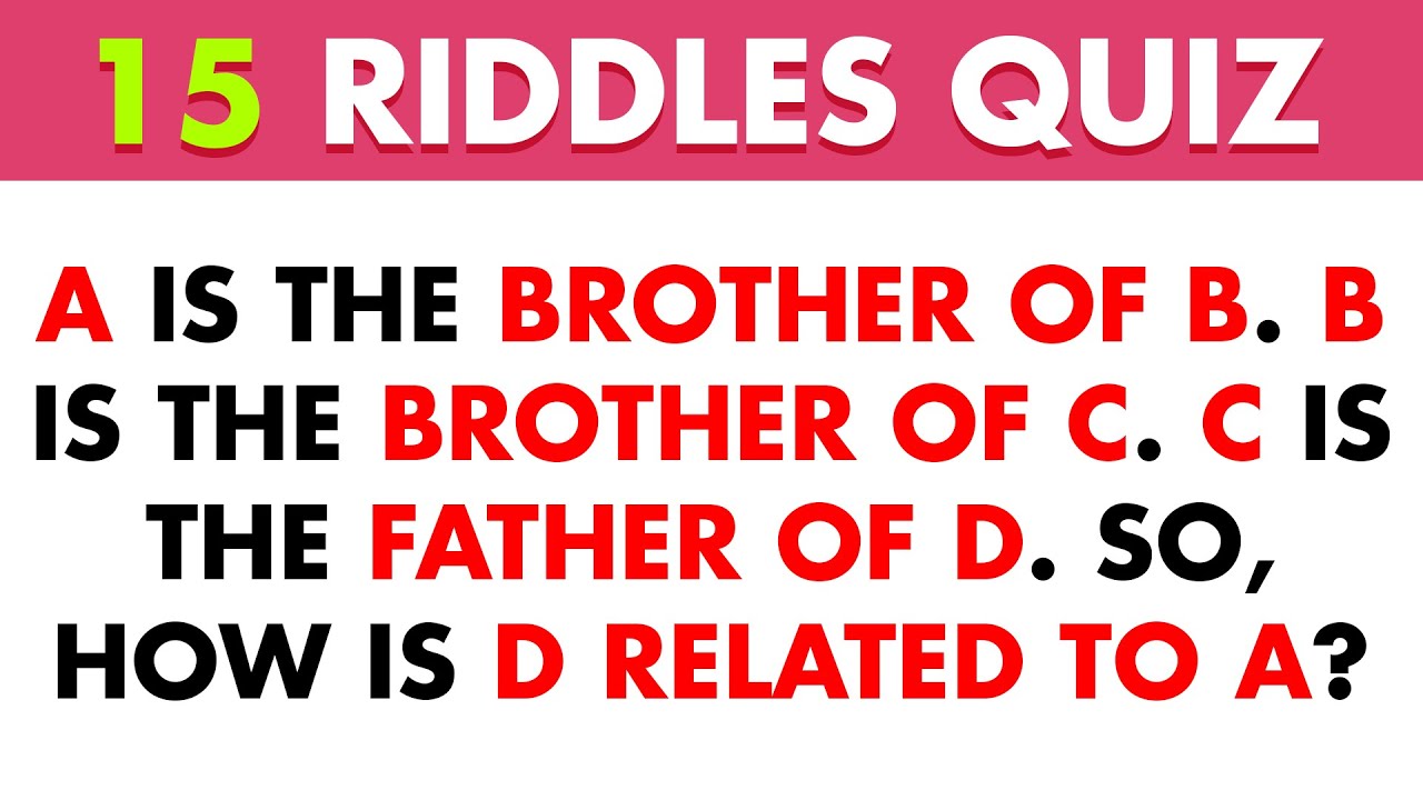 Short 15 Riddles GENIUS LEVEL Riddles That Will Blow Your Mind | 15 Riddles Quiz - YouTube