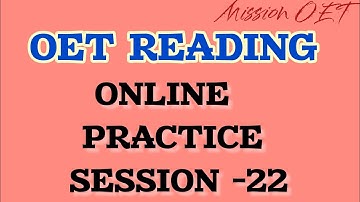 OET READING PRACTICE SESSION ONLINE | #oet #oetreading #oetexam