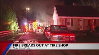 Crews contain fire at New Lebanon tire shop