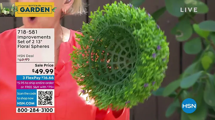 Improvements Set of 2 13" Floral Spheres