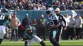 Eric Reid hits Carson Wentz late and then flips Zach Ertz