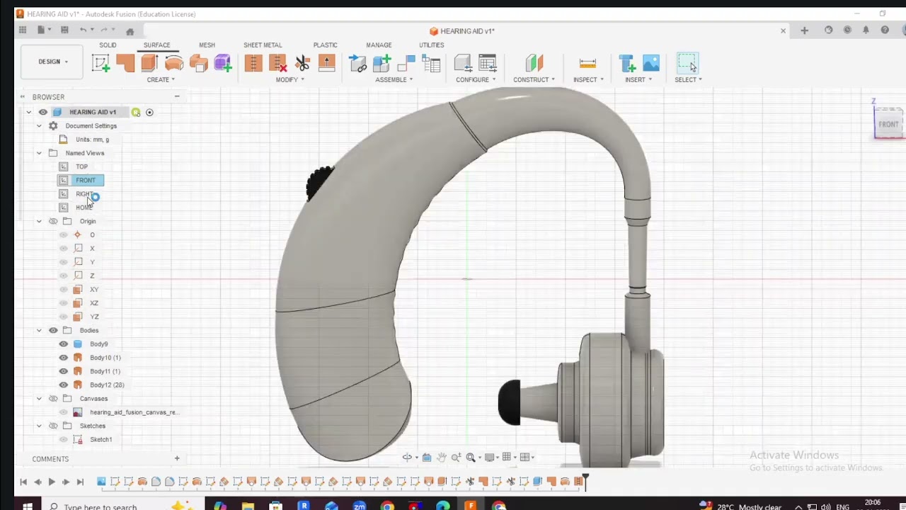 Разработка слухового аппарата в Fusion 360 | Пошаговое руководство по CAD-проектированию