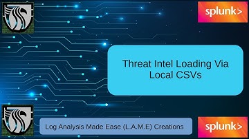 Splunk Enterprise Security Free Training | Threat Intel Loading Data Into Local CSVs