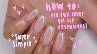 HOW TO: builder gel fill on full cover gel tip nails!
