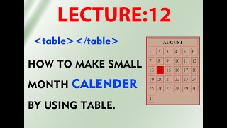 How to make calendar using HTML in notepad| Creating calendar in Html| Month calendar Html project