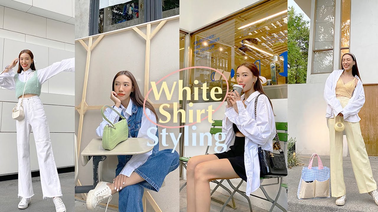 กางเกงสีขาว  2022 Update  LOOKBOOK ♡ Ep.03 white shirt เสื้อเชิ้ตสีขาวใส่กับอะไรได้บ้าง? l jjjiina