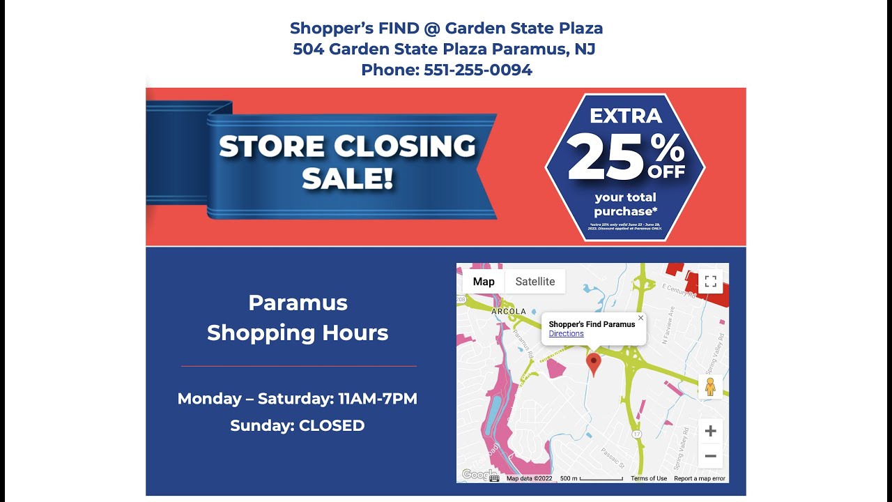 Breaking News: Shopper's Find Closing at Westfield Garden State Plaza in  Paramus, New Jersey 