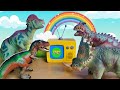 Learn  fun with colorful dinos  rhino trex ankylosaurus lion tiger  child education