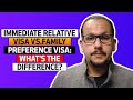 What's the difference between an Immediate Relative Visa and a Family Preference Visa?