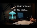 3 HOUR STUDY WITH ME | Background noise 📚, Rain Sounds 🌧️ | Pomodoro 50-10