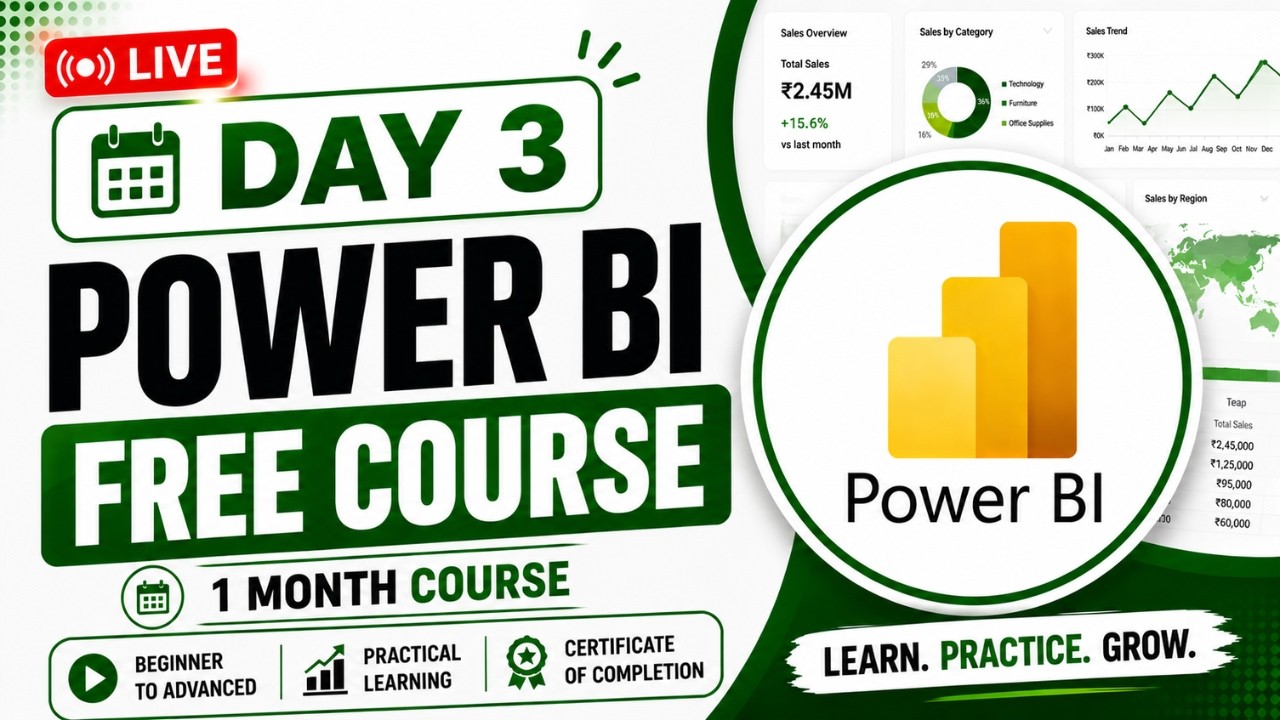 Day 3 Power BI Full Course (Free) | Beginner to Advanced in Hindi ...