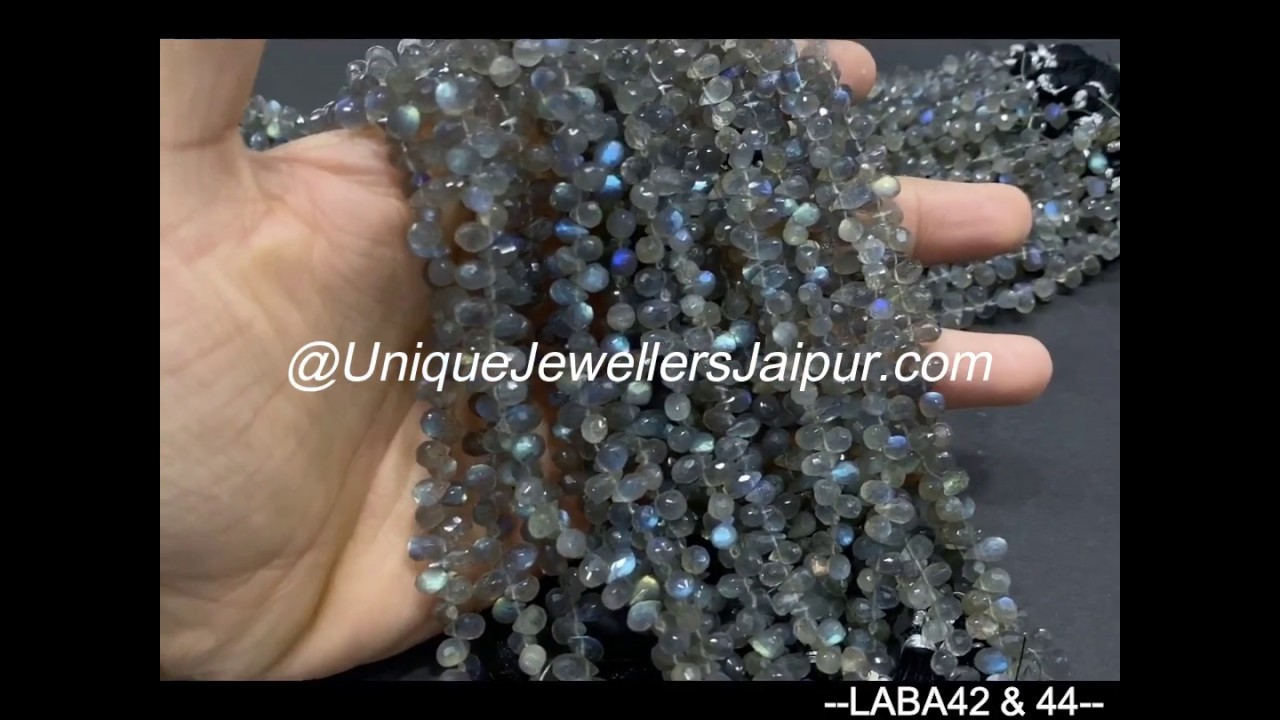 Labradorite Faceted Drop Beads | Natural Gemstone Beads Wholesale | Handmade Jewelry Supplies