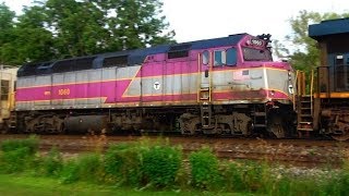 MBTA 1060 F40PH-2C Being Towed by CSX Train + Double DPU's
