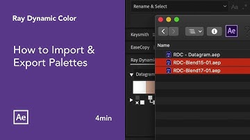How to Import & Export Palettes in After Effects - Ray Dynamic Color