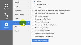How To Show  & Hide Prompt to backup registry issues in CCleaner screenshot 4