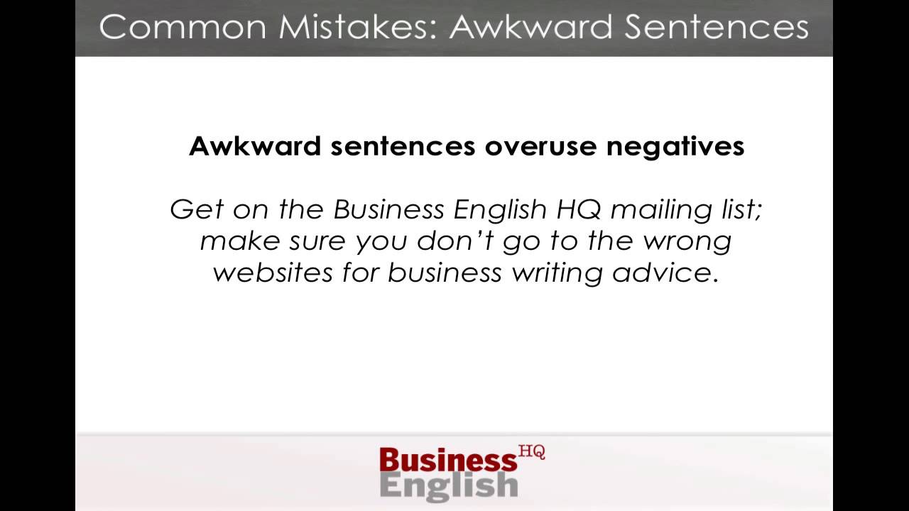 Common Writing Errors Awkward Sentences YouTube