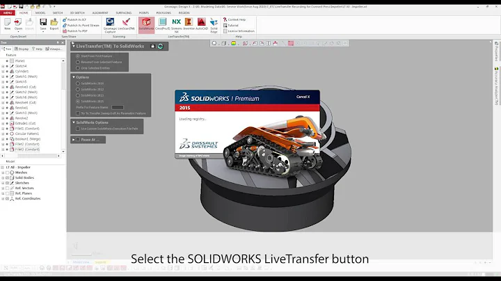 Geomagic Design X LiveTransfer of 3D scan data into SOLIDWORKS