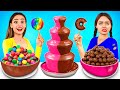 Chocolate Fountain Fondue Challenge | Eating Only Chocolate Food Battle by RATATA