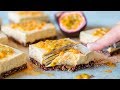 Passionfruit yogurt slice  vegan