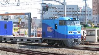 【JR安治川口駅&野田駅にて】EF210 308号機牽引の工臨&構内入れ替えM250系【JR貨物】