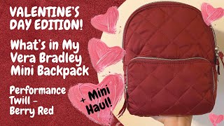 ♥️VALENTINE’S DAY What’s in My Vera Bradley Mini Backpack in Berry Red + Mini Haul