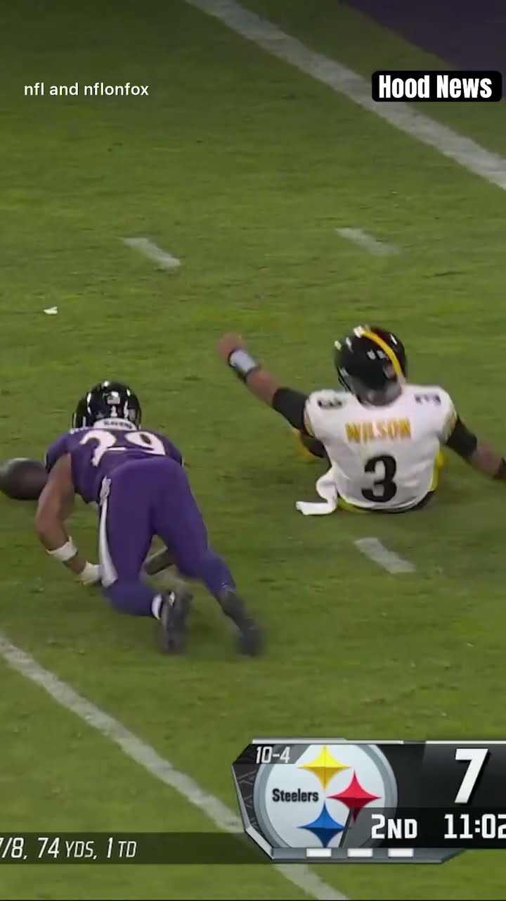 Huge collision near the goal line ? #hoodnews #steelers #ravens #russellwilson #football #omg #how