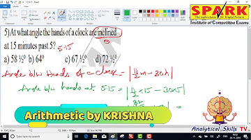 clocks || question 5 || spark institute|| easy arithmetic || by Krishna sir ||