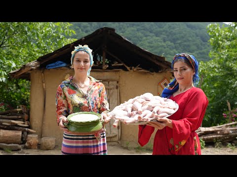 Pilavın Altına Gömülü ve Yavaş Pişirilen Kızarmış Tavuk Budu ♧ Köy Yemekleri