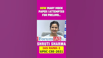 HOW MANY MOCK PAPER I ATTEMPTED FOR PRELIMS | Shruti Sharma | IAS RANK-1  CSE 2021 | #shorts #viral