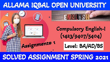 1423 Compulsory English I Free Solved AIOU Assignment 1 Spring 2021