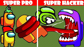 Minecraft Pixel Art NOOB vs PRO vs HACKER : AMONG US IMPOSTER
