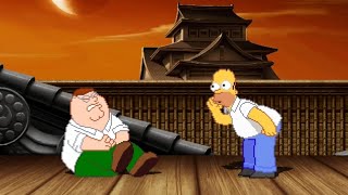 Peter Griffin Vs Homer Simpsons   High Level Insane Fight 