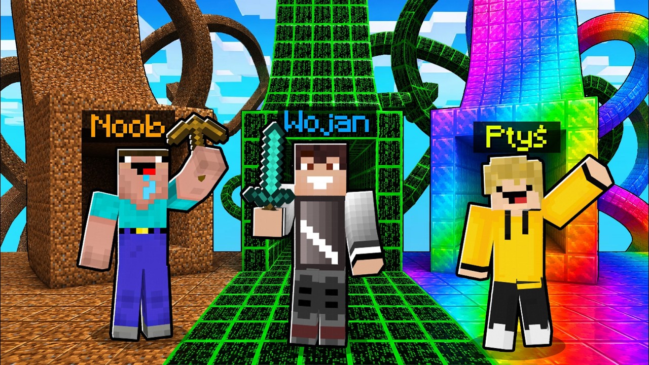 WOJAN vs NOOBEK vs PTYŚ: KTÓRY TUNEL JEST LEPSZY w Minecraft!