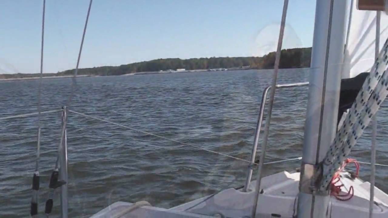 Precision 21 sailing on Jordan Lake North Carolina YouTube