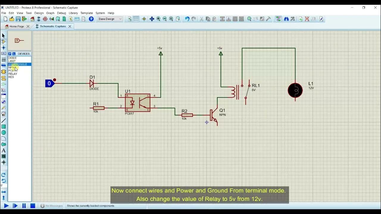 How to Use Optocoupler to control Relay and Bulb - Proteus Simulation ...