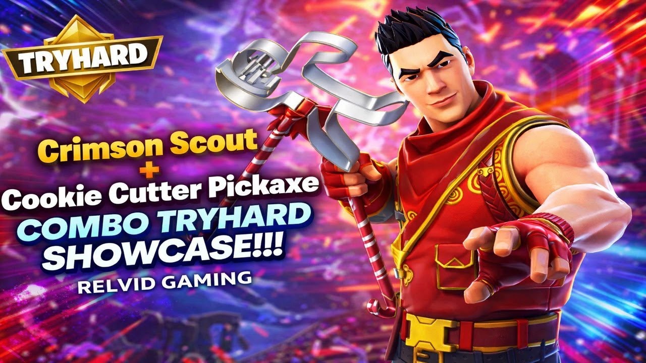 Crimson Scout Skin + Cookie Cutter Pickaxe COMBO TRYHARD SHOWCASE!!! 😱 | Fortnite 2026 PART 9 🔥 |