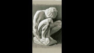 #Shorts | Cast Drawing Double Session: Michelangelo’s Crouching Boy